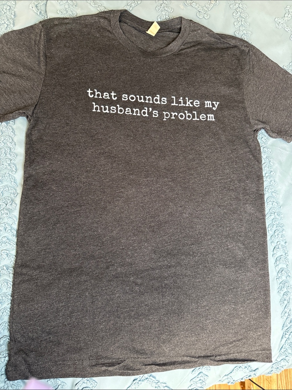 Next Level Apparel Charcoal Graphic Tee with White Text